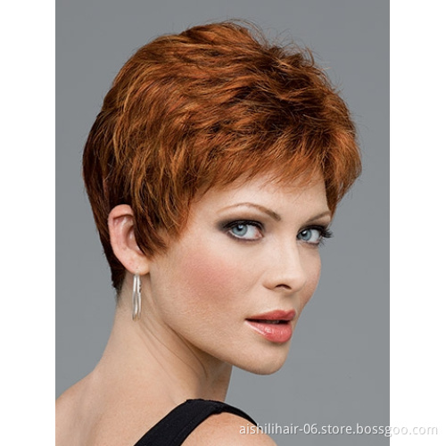 Aishili saffron yellow synthetic wig silky straight hair best selling female high quality wigs